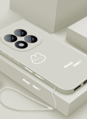 适用红米note14手机壳新款小米Redmi note14pro+液态硅胶保护套note14pro十镜头全包防摔软壳男女网红开心兔
