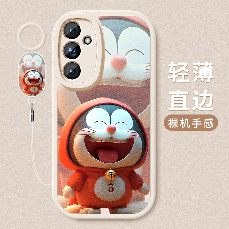 适用三星s25手机壳新款GalaxyS25ultra小羊皮硅胶软壳S25+镜头全包防摔保护套plus潮男女生个性创意卡通哆啦