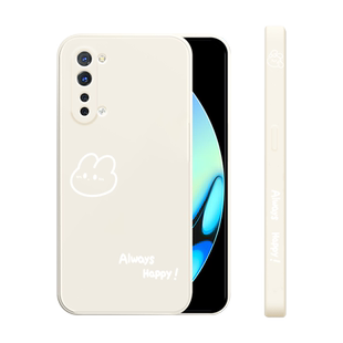 适用oppoReno3手机壳新款reno3pro液态硅胶保护套pr0男女reno3元气版5G镜头全包防摔软壳个性简约外壳开心兔