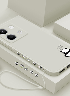 适用红米Note13pro+手机壳新款十小米Redmi note13液态硅胶保护套女红米note13pro全包防摔软壳Rpr0外壳熊猫