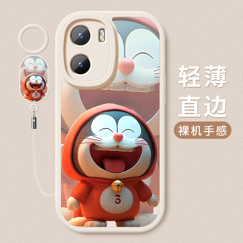 适用vivoy35手机壳y35m+新款y33t小羊皮y33s硅胶y33e软壳vivo y32镜头全包防摔y31s保护套男女生创意卡通哆啦