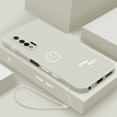 AL10个性 4G镜头全包防摔软壳JNY简约WLZ 外壳开心兔 nova6se液态硅胶保护套5G男女款 适用华为nova6手机壳新款