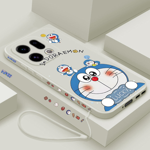 适用oppofindx9手机壳新款findx9pro液态硅胶保护套oppo镜头全包防摔软壳findx9男女潮牌卡通时尚外壳机器猫