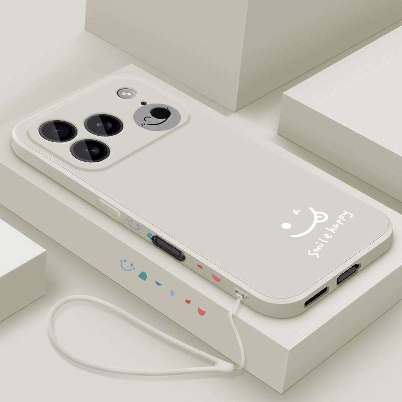 适用iphone17手机壳新款苹果17pro液态硅胶17promax保护套Air镜头全包17e防摔软壳男女个性创意卡通网红笑脸