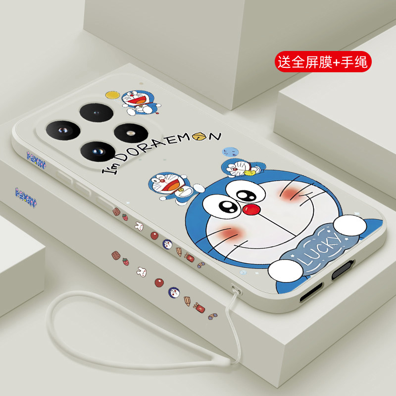 适用小米17promax手机壳新款xiaomi17液态硅胶保护套小米17MAX镜头全包17pro防摔软壳男女潮牌卡通时尚机器猫