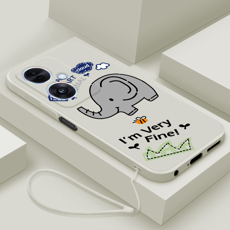 适用oppoa1s手机壳新款a1pro液态硅胶软壳a1i男女生A1x镜头全包防摔a1活力版保护套A1个性创意5G卡通可爱大象