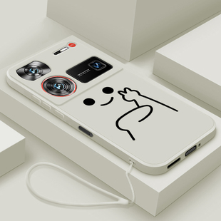 适用努比亚Z60Ultra手机壳新款 创意比耶 Z50Ultra液态硅胶保护套男女中兴z60ultra镜头全包防摔软壳nubia个性