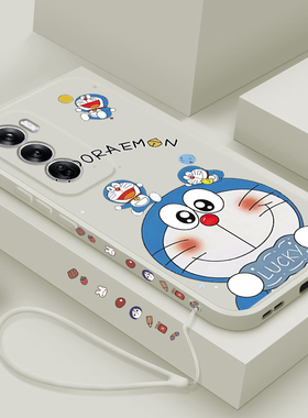 适用reno12pro手机壳新款opporeno12液态硅胶保护套por镜头全包防摔软壳rone男女生5g个性创意卡通外壳机器猫