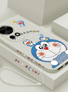 适用华为nova13手机壳新款nova13pro液态硅胶软壳por镜头全包防摔保护套PSD-AL00男女潮流navo卡通时尚机器猫