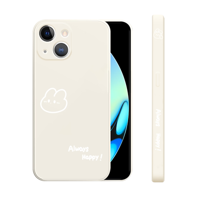 开心兔液态硅胶苹果手机壳个性