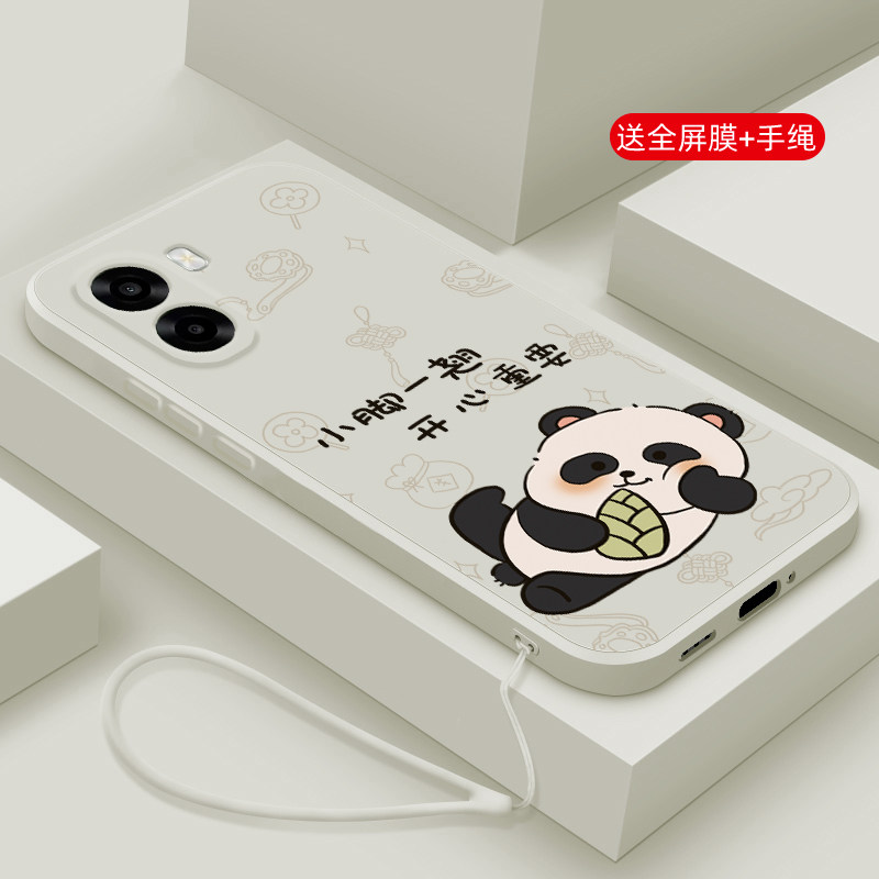 适用oppoA6s手机壳新款oppo A6i+液态磨砂硅胶软壳A6c镜头全包A6v防摔超薄保护套男女生网红创意卡通翘脚熊猫
