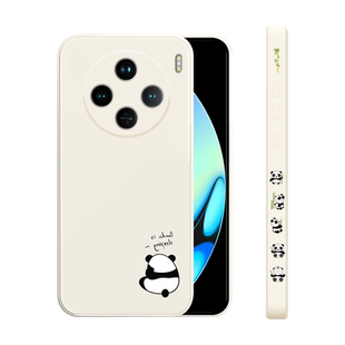 适用vivox100s手机壳新款x100spro液态硅胶软壳x100ultra镜头全包防摔保护套V2359A男女生简约个性创意外熊猫