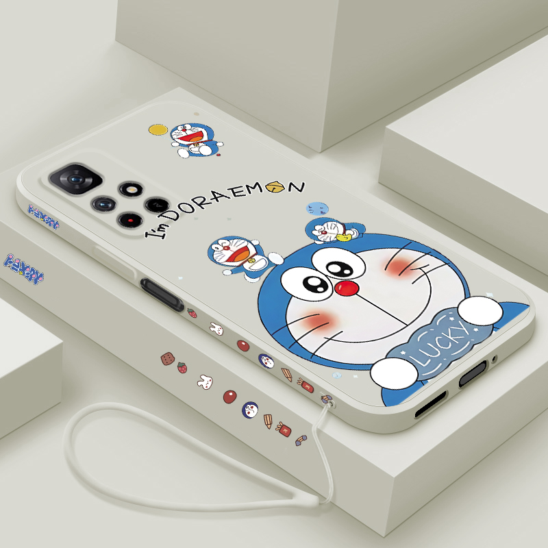 适用红米note11手机壳5G新款小米RedemiNote11pro+液态硅胶保护套11E全包11R防摔11Tpr0男女11se软外壳机器猫