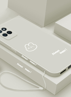 适用realme真我V11手机壳v11s新款V13液态硅胶保护套女oppo真我V5 5G镜头全包防摔软壳V3个性简约外壳开心兔