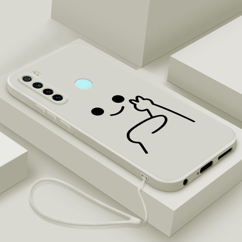 适用红米note8手机壳新款小米Note8pro液态硅胶保护套redmi男女生note7镜头全包防摔7por软壳pr0个性创意比耶