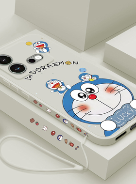 适用vivoiqooneo8手机壳新款iqooneo8pro液态硅胶保护套pr0男女生iq00镜头全包防摔个性软外壳por卡通机器猫