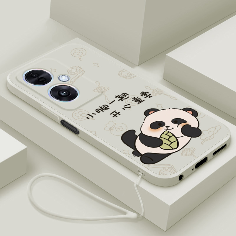 适用oppoa1s手机壳新款a1pro液态硅胶保护套a1i男女生A1x镜头全包防摔a1活力版软壳A1超薄5G卡通可爱翘脚熊猫