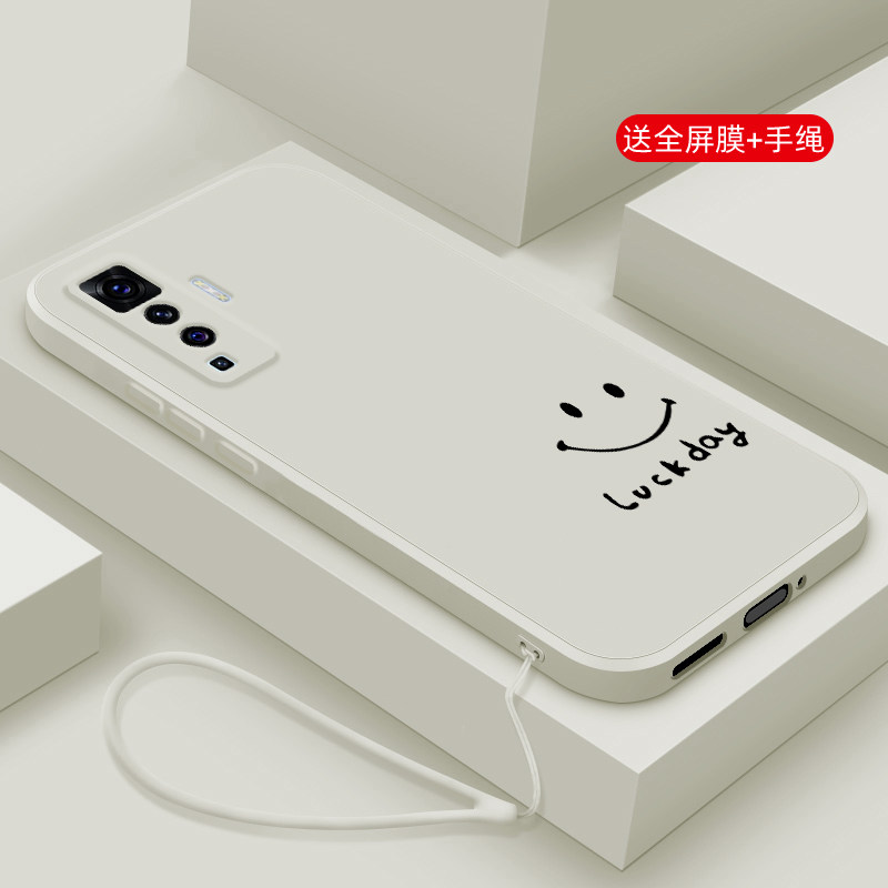 适用vivox50pro+手机壳新款x30液态硅胶x27软壳x23幻彩版镜头全包x21防摔x20plus保护套x9splus男女网红笑脸