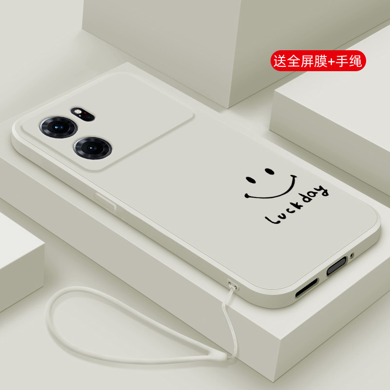 适用oppoK10手机壳新款k10活力版液态硅胶k9s软壳k9x镜头全包k7防摔k5保护套k3男女生k1卡通oppo创意网红笑脸
