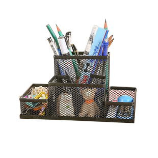 组合金属网创意笔筒铁制时尚多功能四格组合笔筒收纳盒桌面摆件简约办公用品笔桶文具收纳办公桌收纳盒笔盒