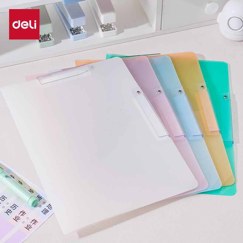 得力A3旋转抽杆夹双拉杆试卷整理夹收纳袋小学生专用文件夹透明插页初中生专用大容量卷子分类文件袋档案夹