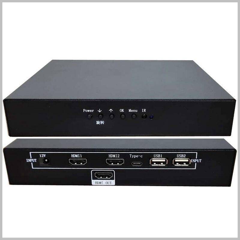 纯硬件4k高清视频信号90度画面旋转器图像翻转电视竖屏镜像盒