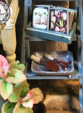 娃娃 DIY小屋 手工场景 dollhouse 成品模型 园艺套件 盘子 铲 叉