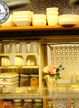 派淇汏娃小屋手工diy拼装模型配件食玩树脂制迷你成品厨房瓶罐子