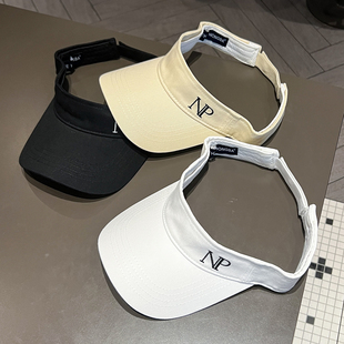 韩国潮牌ins空顶帽子男女夏季户外运动跑步遮阳帽可扎马尾鸭舌帽