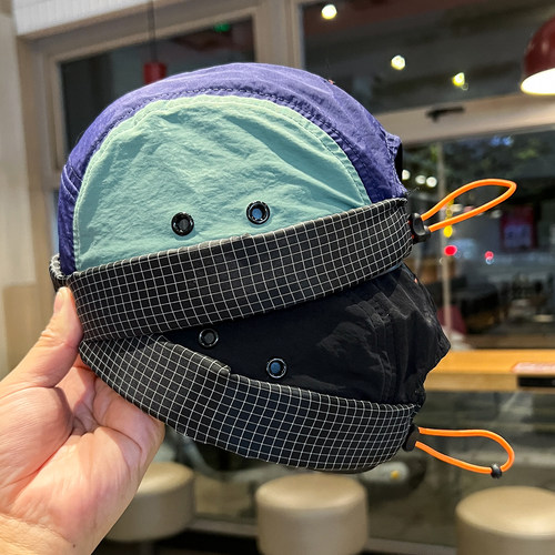 五片拼接地主帽夏季速干透气瓜皮帽子男女日系街头嘻哈无檐水手帽