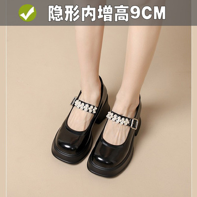 圆头浅口新娘伴娘主婚鞋内增高