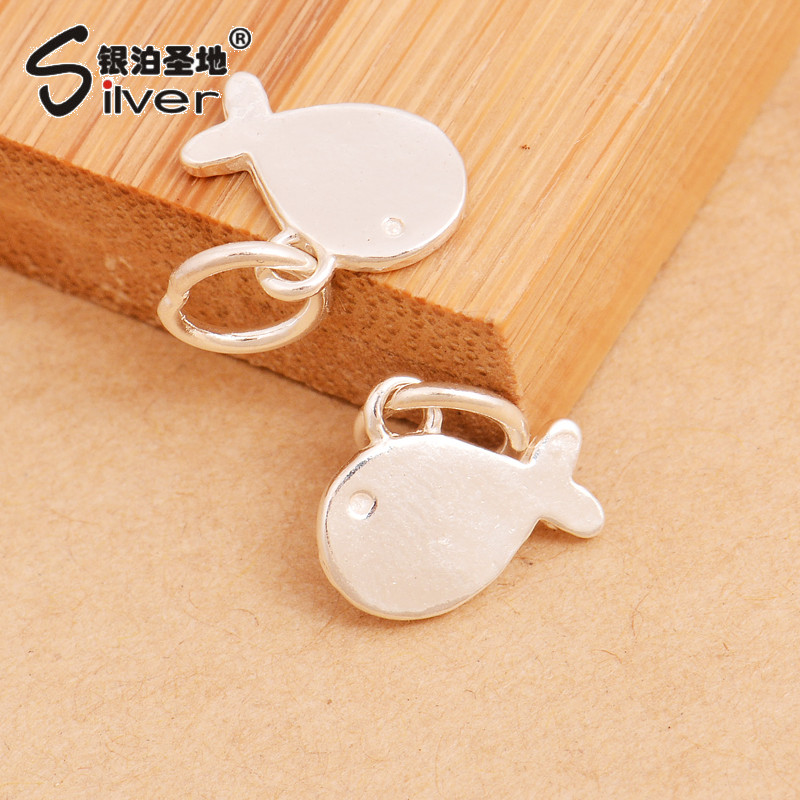 925纯银diy配件 迷你小鱼挂件 手工串珠项链银珠手链饰品配饰材料