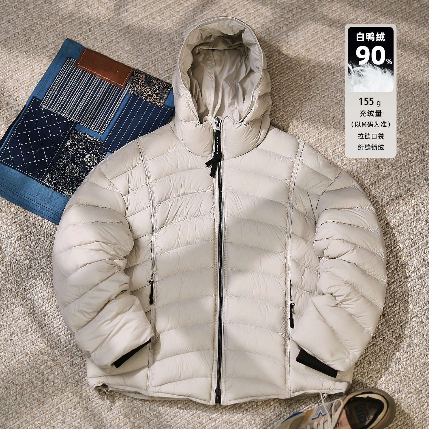 冬季潮牌排骨连帽羽绒服