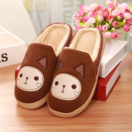 秋冬季保暖棉拖鞋 男女情侣加厚月子棉拖鞋儿童时尚卡通可爱冬天