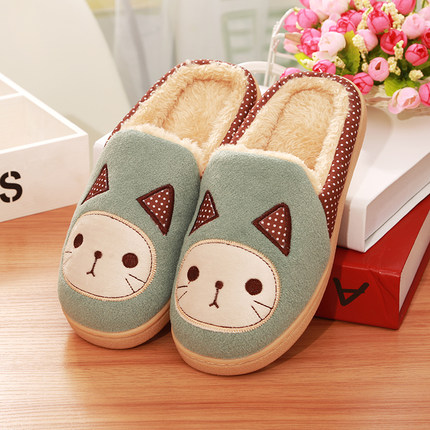 秋冬季保暖棉拖鞋 男女情侣加厚月子棉拖鞋儿童时尚卡通可爱冬天