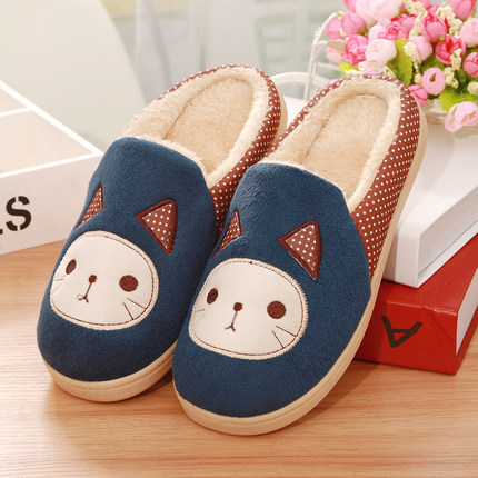 秋冬季保暖棉拖鞋 男女情侣加厚月子棉拖鞋儿童时尚卡通可爱冬天