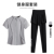 Mist gray Two-piece set (black pants)