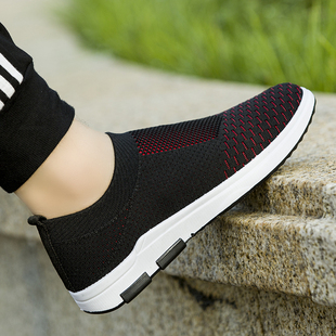 防滑软底运动鞋 2020春夏飞织网鞋 百搭透气休闲男鞋 一脚蹬潮鞋 韩版