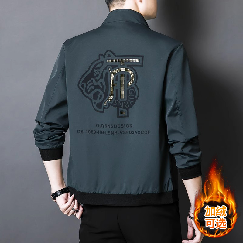 2025春秋款加绒外套男士夹克棒球