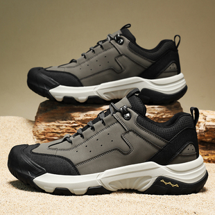 男鞋2026新款冬季户外厚底防滑耐磨徒步登山鞋男士真皮休闲运动鞋