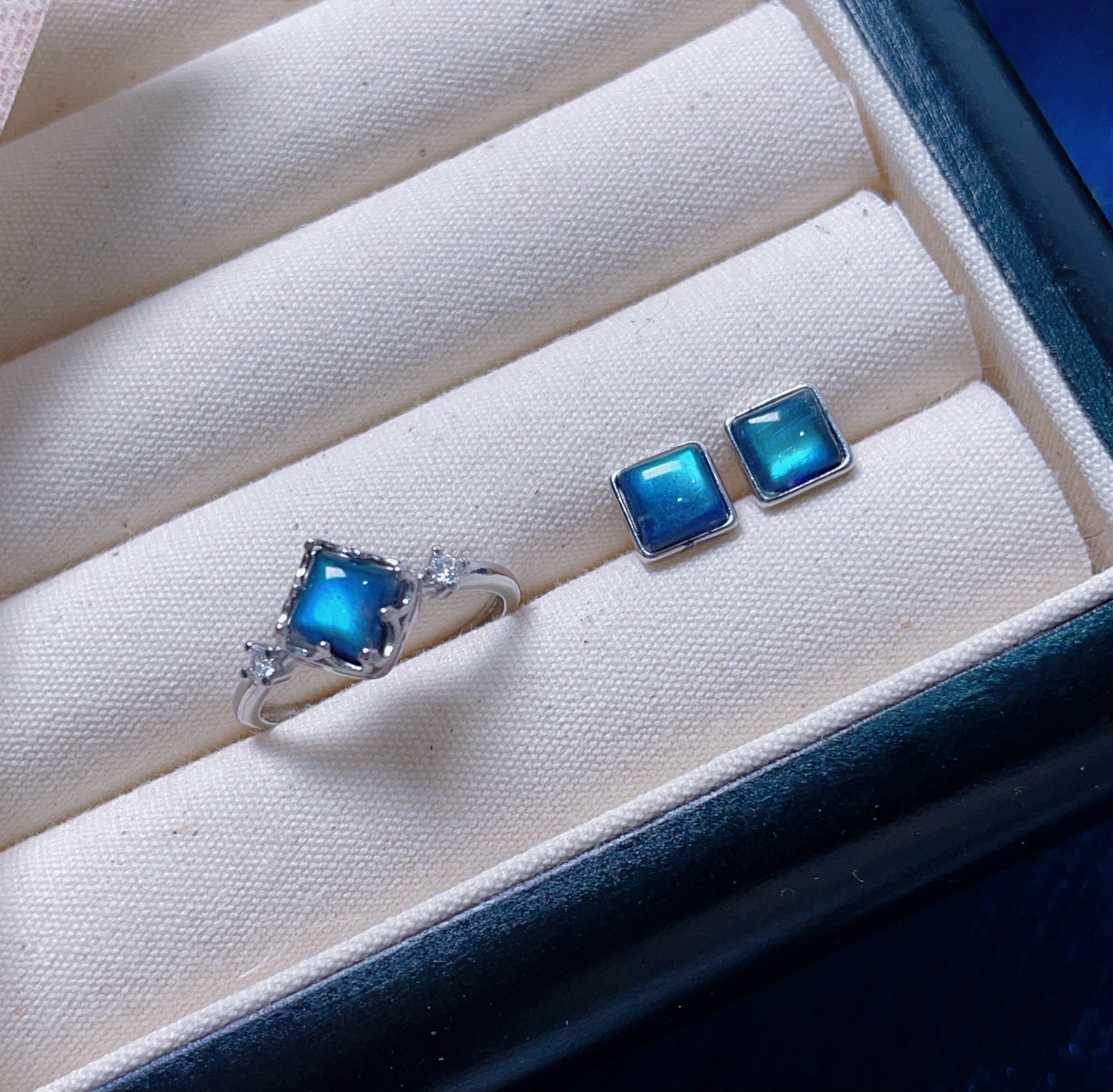 【星河】s925纯银天然灰月光石戒指女小众设计高级感食指戒女礼物