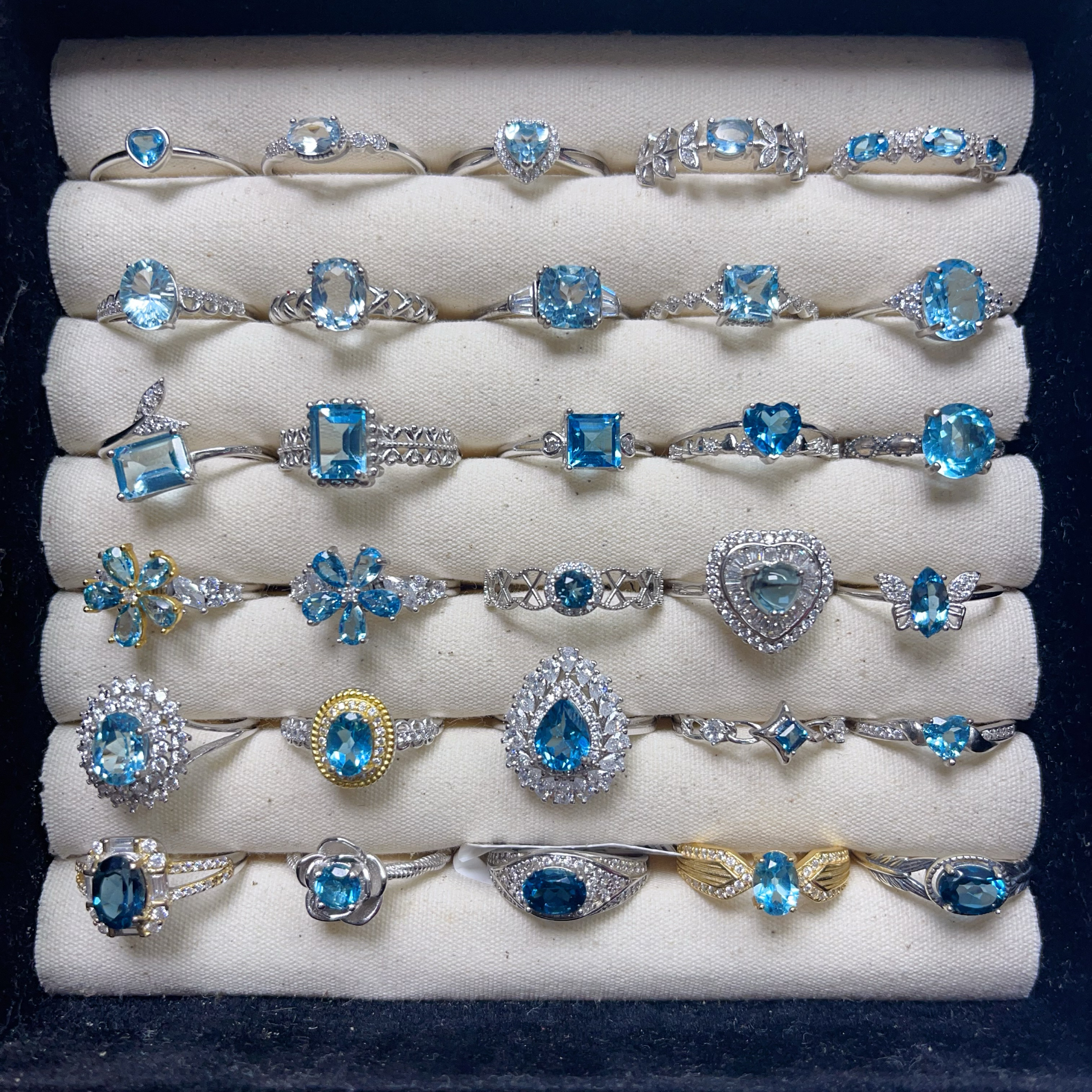 8.28更新【托帕石合集】天然托帕石戒指女S925银镶嵌彩宝活口指环