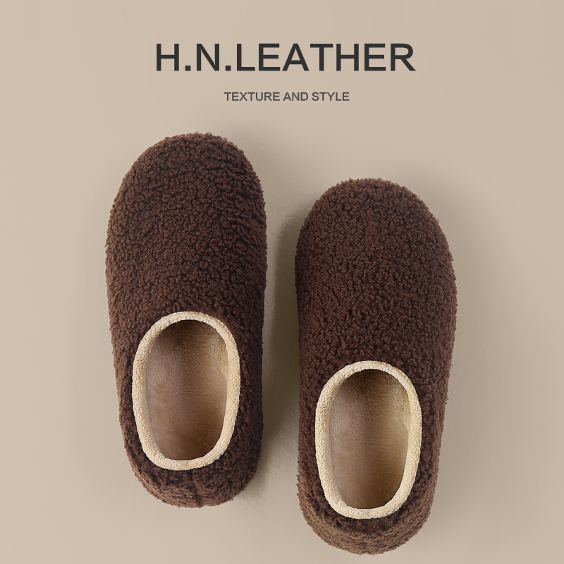 牛筋底足弓盆底防滑泰迪绒棉鞋冬季室内居家保暖厚底拖鞋中老年人