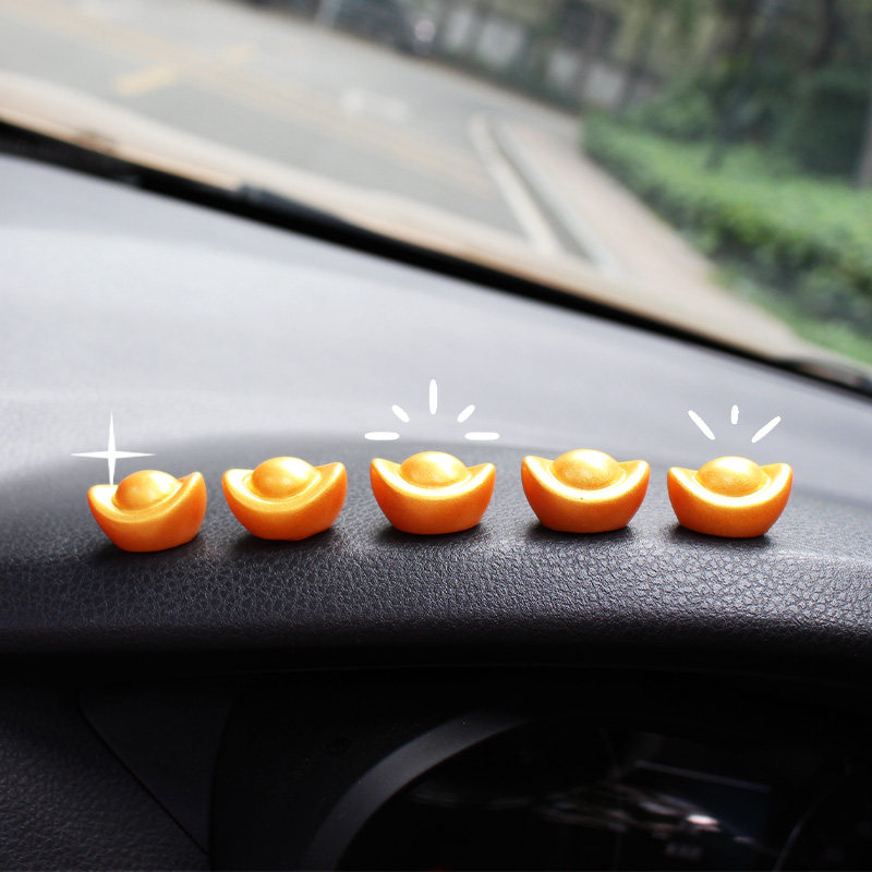 招财金元宝车载摆件车内显示屏汽车中控台屏幕电脑显示器装饰用品