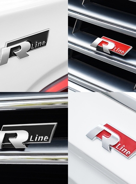 适用大众高尔夫7 Rline高7.5 6代GOLF改装车贴尾标中网标侧标黑色