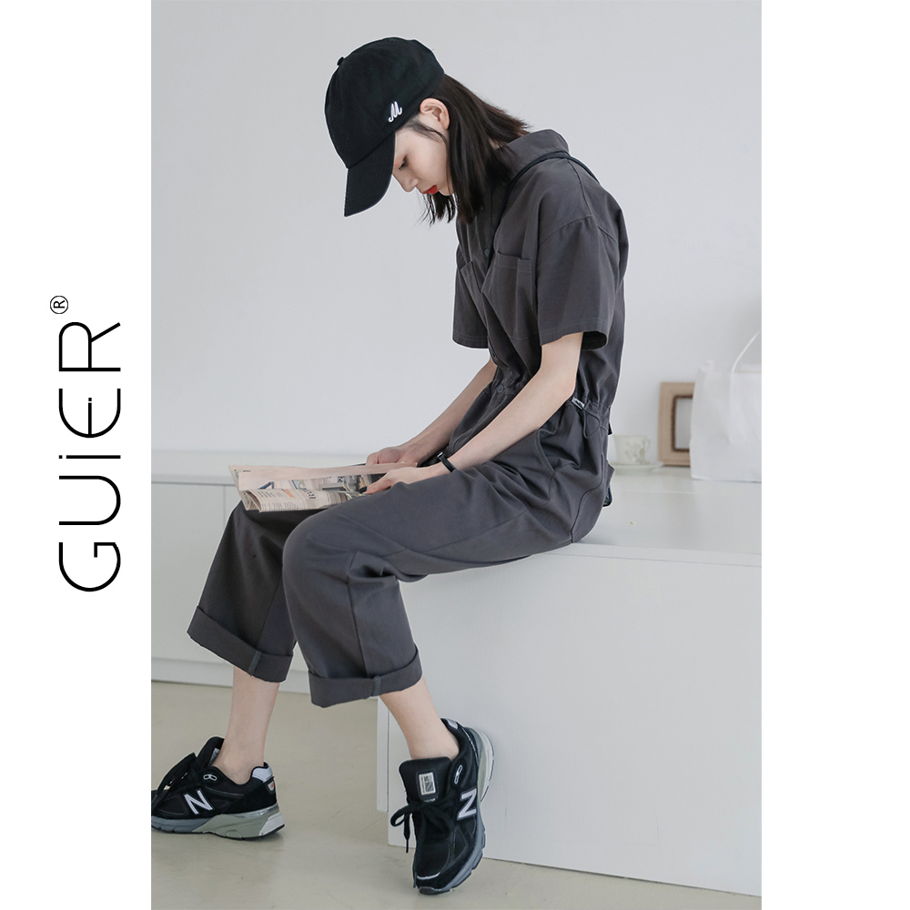 guier松紧腰显高设计感阔腿连体裤券后168.00元