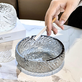 轻奢烟灰缸高级感高端大气上档次水晶大小号玻璃个性 创意家用客厅