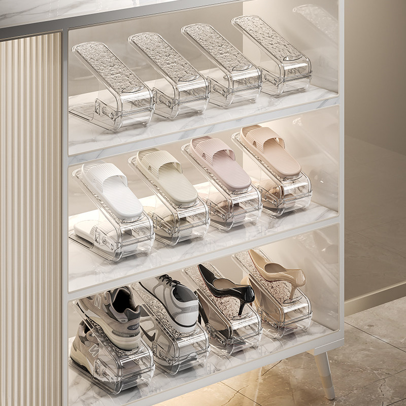 尊慕斯亚克力鞋子收纳神器鞋柜省空间双层鞋托架分层隔板鞋托支架