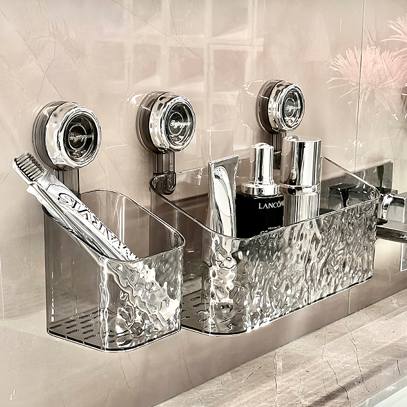 尊慕斯卫生间免打孔吸盘收纳筐