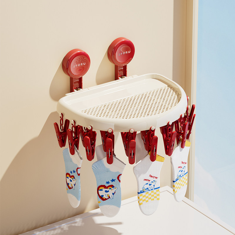 吸盘袜子晾晒架新款多夹子晾衣架